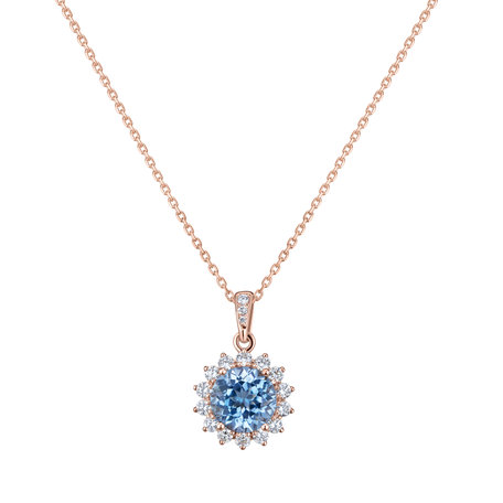 Diamond pendant with Topaz Princess Spark