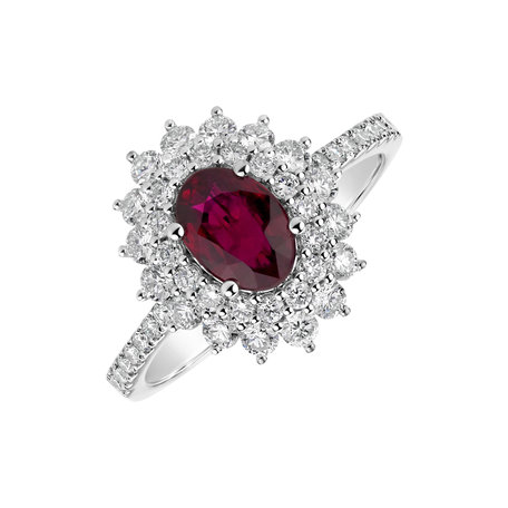 Diamond ring with Ruby Majesty