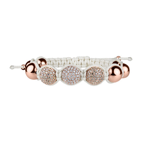 Bracelet with brown and white diamonds Shamballa