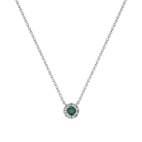 Diamond necklace with Emerald Shining Moon