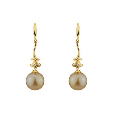 Diamond earrings with Pearl Ocean Spirit