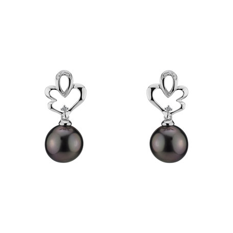 Diamond earrings with Pearl Elysian Ocean