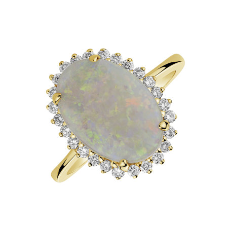 Diamond ring with Opal Gratitude