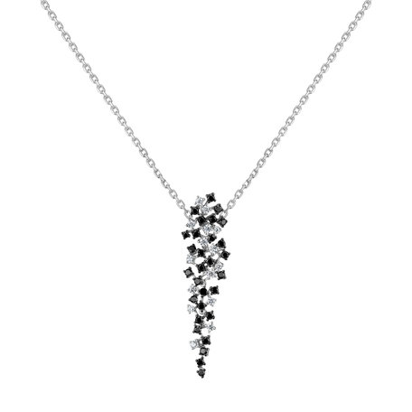 Pendant with black and white diamonds Witching Waterfall