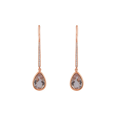 Diamond earrings with Morganite Imaginary Home