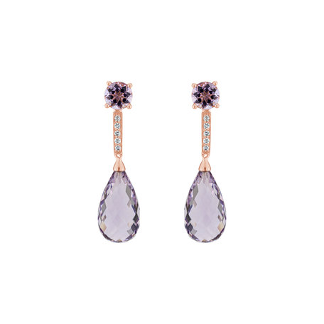 Diamond earrings with Amethyst and Sapphire Designated Constellations