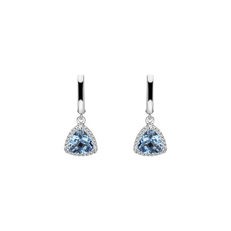 Diamond earrings with Topaz Chevalier