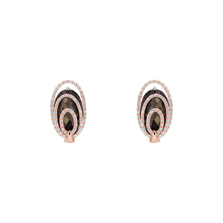 Diamond earrings with Quartz Queen Treasure