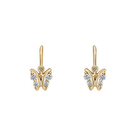 Children's diamond earrings Butterfly Sky