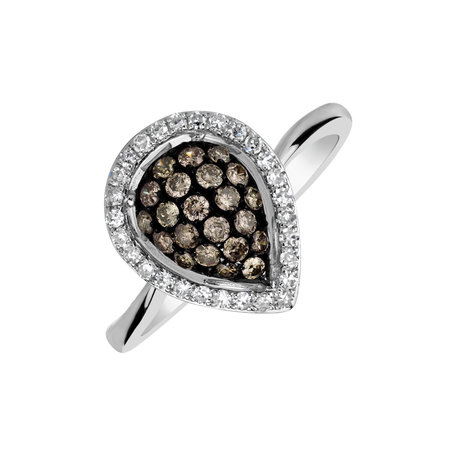 Ring with brown and white diamonds Romual