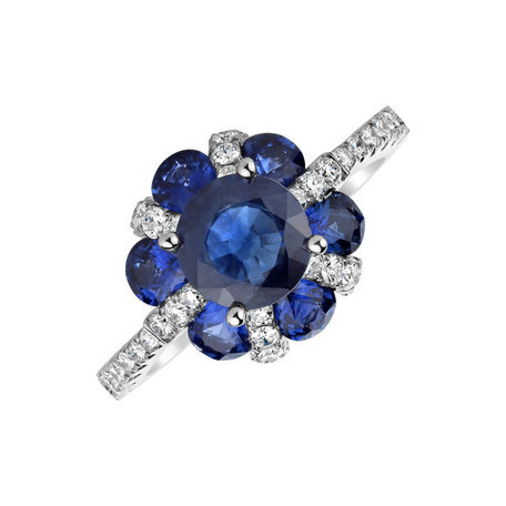 Diamond ring with Sapphire Cleopatra Passion