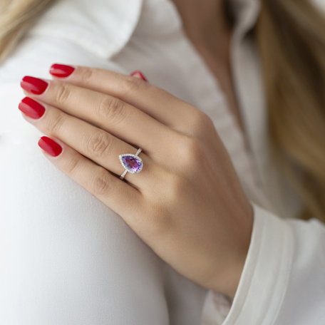 Diamond rings with Amethyst Emily