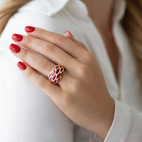 Diamond ring with Ruby Félice