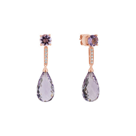 Diamond earrings with Amethyst and Sapphire Designated Constellations