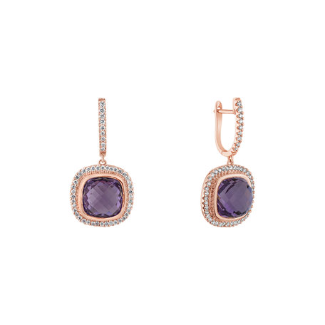 Diamond earrings with Amethyst Act of Appointment
