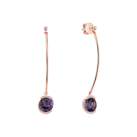 Diamond earrings with Amethyst Expecting Perfection