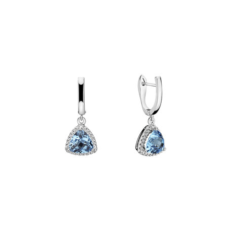 Diamond earrings with Topaz Chevalier