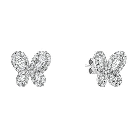Diamond earrings Godiva Butterfly