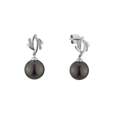 Diamond earrings with Pearl Belpherog