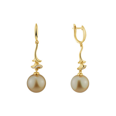Diamond earrings with Pearl Ocean Spirit