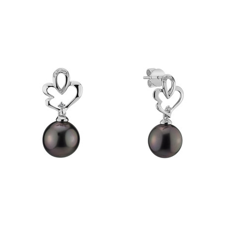 Diamond earrings with Pearl Elysian Ocean