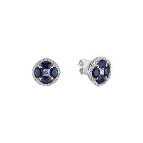 Diamond earrings and Sapphire Misty Oasis