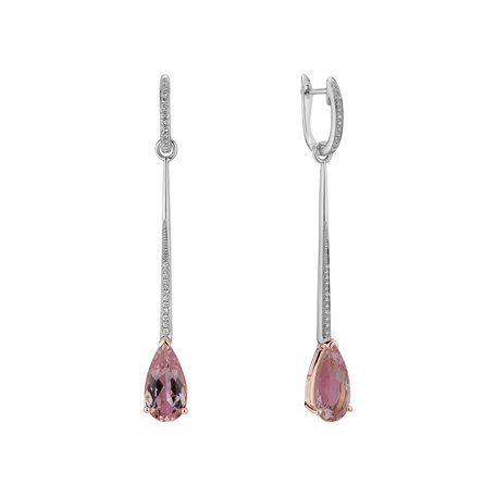 Diamond earrings with Morganite Delightful Touch