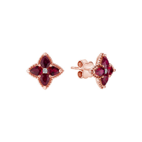 Diamond earrings and Ruby Alayna