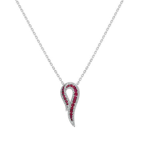 Diamond pendant with Ruby Loop o Love