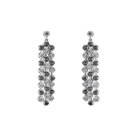 Earrings with black and white diamonds Secret Vision