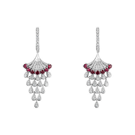 Diamond earrings and Ruby Royal Mesh