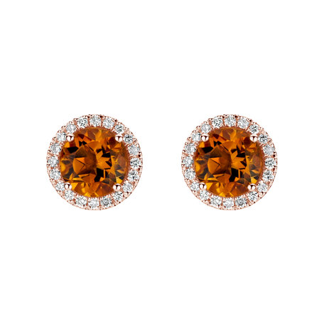 Diamond earrings with Citrine madeira Eternal Sunshine