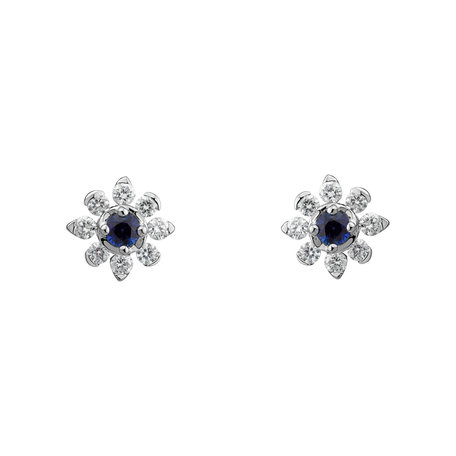 Diamond earrings with Sapphire Frozen Sapphire