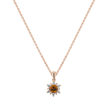 Diamond pendant with Citrine Madeira Fancy Fairytale