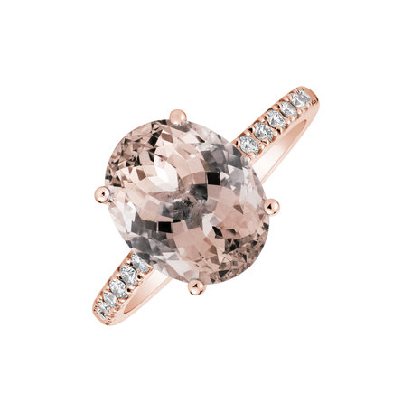 Diamond ring with Morganite Luxury Embrace