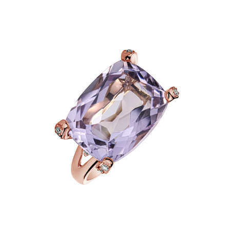 Diamond rings with Amethyst Oriental Lilac