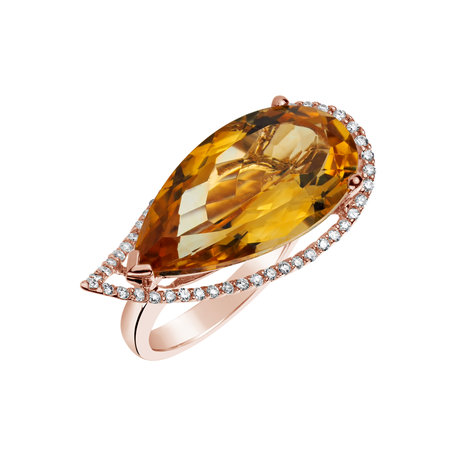 Ring with Citrine and diamonds Kaylynn