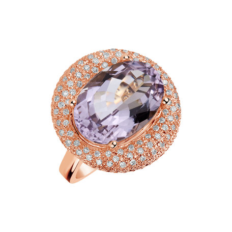 Diamond rings with Amethyst Livie