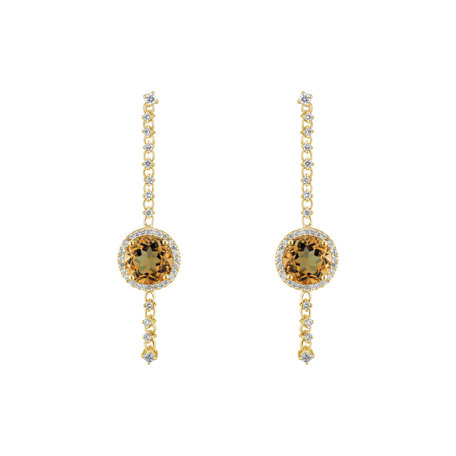 Diamond earrings with Citríne Kirby