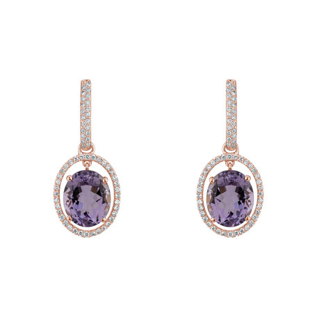 Diamond earrings with Amethyst Fabulous Appearance