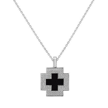 Diamond pendant with Onyx Cross of Mystery