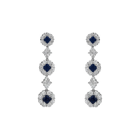 Diamond earrings and Sapphire Miriam