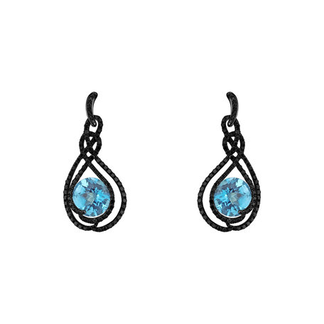Earrings with Topaz and black diamonds Clio