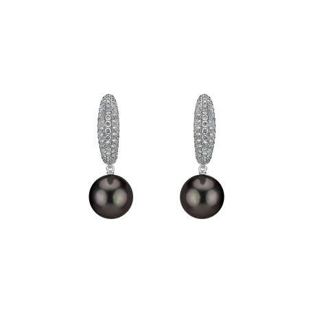 Diamond earrings with Pearl Eternal Waters