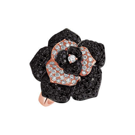 Ring with black and white diamonds Willodean