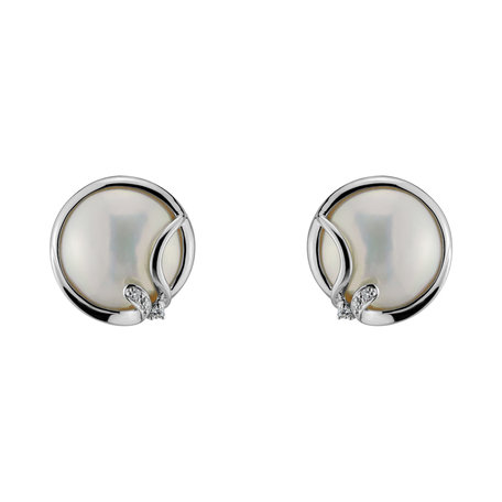 Diamond earrings with Pearl Dazzling Ocean