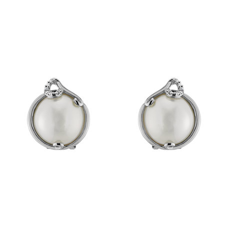 Diamond earrings with Pearl Sea of Attraction