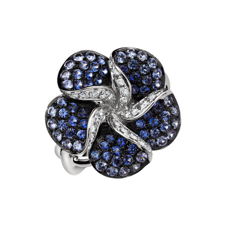 Diamond ring with Sapphire Delicious Orchid