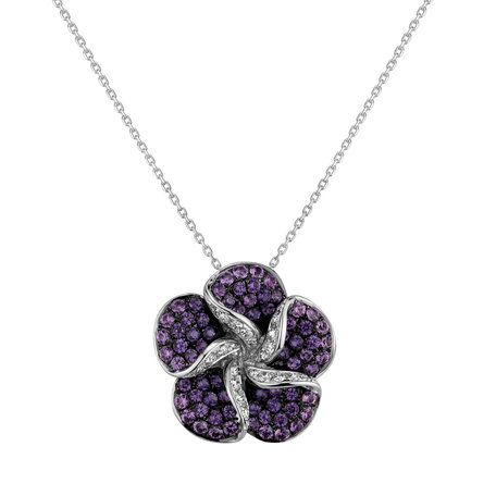 Diamond pendant with Sapphire Bellflower