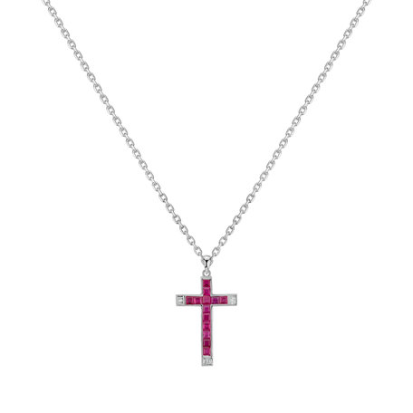 Diamond pendant with Ruby Love Cross